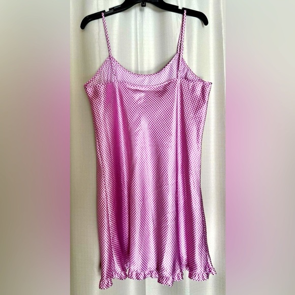 Jaclyn Smith Pink Gingham Satin Nightgown – Size XL - Picture 5 of 5